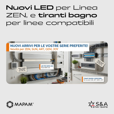 Nuovi LED per la Serie ZEN e i Tiranti bagno per le Serie compatibili
