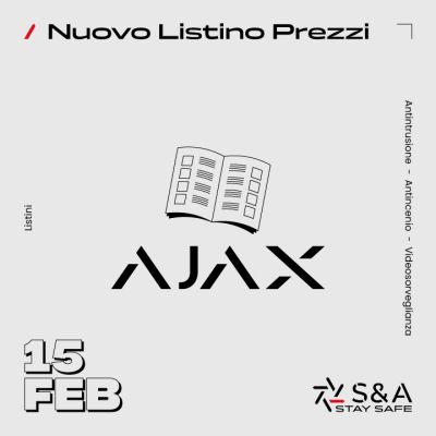 Nuovo Listino Prezzi AJAX – Decorrenza 15 Febbraio