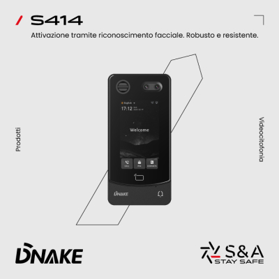 Dnake Videocitofono S414: Con sistema operativo Android. Attivazione tramite riconoscimento facciale. Robusto e resistente